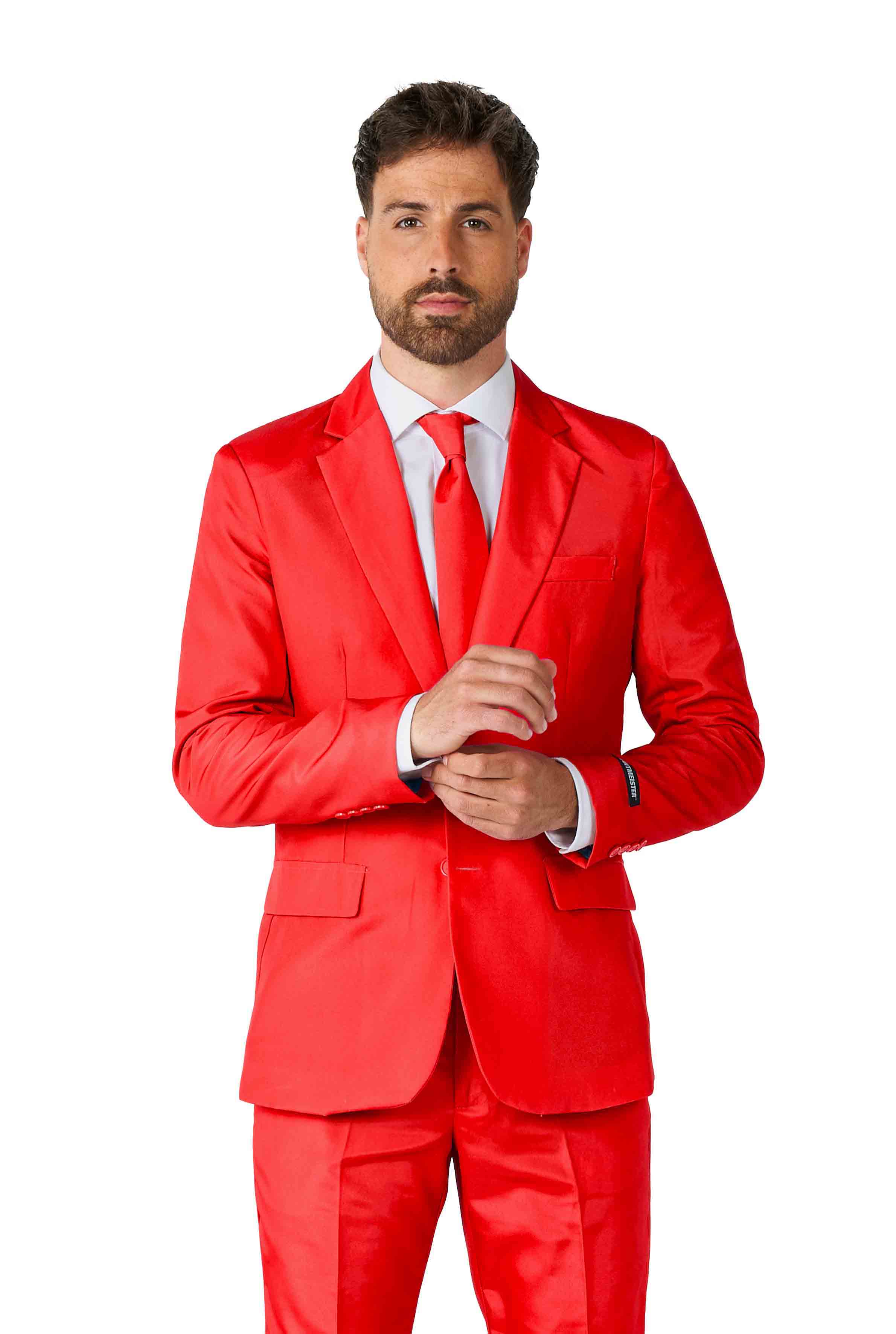 red dress white tux Red and white prom outfit