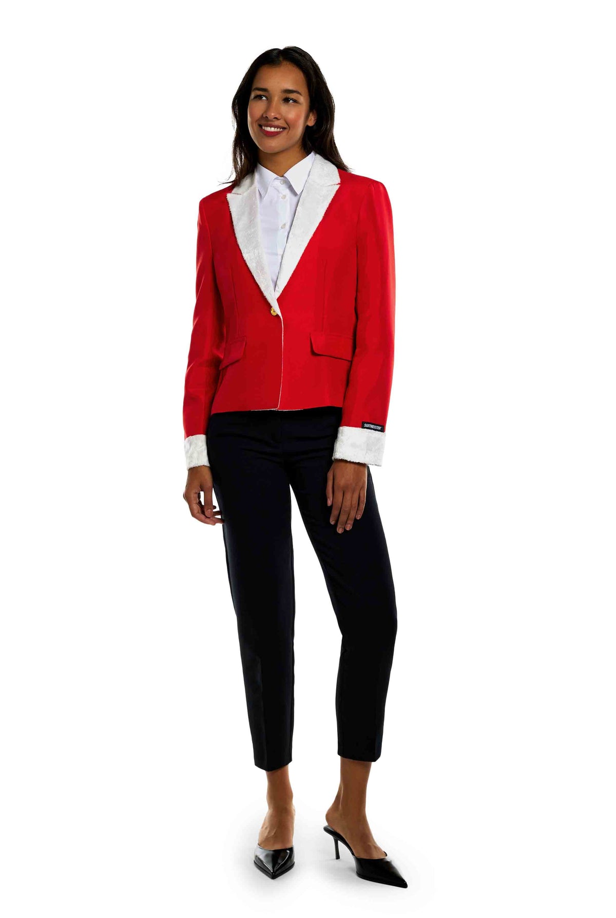Produktbild von Weihnachtsanzüge Für Herren, 3-teilig, Reguläre Passform, Schneeflocken-Schneemann-Aufdruck, Blazer, Jacke, Hose, Westen, Herrenanzug-Set Für Weihnachten